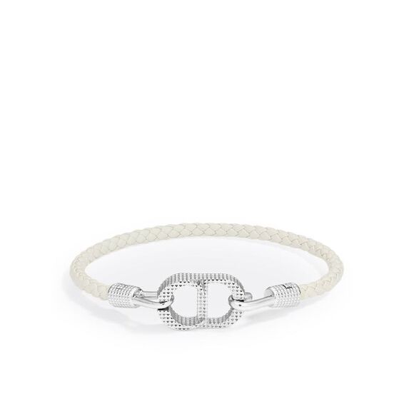 Christian Dior Men Cd Icon Woven Leather Bracelet - Picture 1 of 3